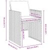 9-delars trädgårdsmatsalsset med kuddar - svart polybambu vidaXL 200 x 80 x 73 cm – miniatyr 8
