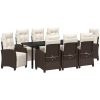 9 Delars Trädgårdsmatset - Brun Poly Rattan vidaXL 200 x 80 x 73 cm – miniatyr 2