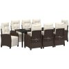 9 Delars Trädgårdsmatset - Brun Poly Rattan vidaXL 200 x 80 x 73 cm – miniatyr 3