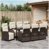 9 Delars Trädgårdsmatset - Brun Poly Rattan vidaXL 200 x 80 x 73 cm – miniatyr 4