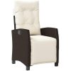 9 Delars Trädgårdsmatset - Brun Poly Rattan vidaXL 200 x 80 x 73 cm – miniatyr 6