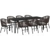 9-delars trädgårdsmatset, brunt poly-rattan vidaXL 200 x 80 x 73 cm – miniatyr 2