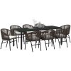 9-delars trädgårdsmatset, brunt poly-rattan vidaXL 200 x 80 x 73 cm – miniatyr 3