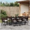 9-delars trädgårdsmatset, brunt poly-rattan vidaXL 200 x 80 x 73 cm – miniatyr 4