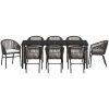 9-delars trädgårdsmatset, brunt poly-rattan vidaXL 200 x 80 x 73 cm – miniatyr 7
