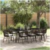 9-delars trädgårdsmatset, brunt poly-rattan vidaXL 200 x 80 x 73 cm – miniatyr 1