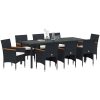 9-delars Trädgårdsmatset i Svart Poly Rattan vidaXL 200 x 80 x 73 cm – miniatyr 3