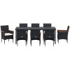 9-delars Trädgårdsmatset i Svart Poly Rattan vidaXL 200 x 80 x 73 cm – miniatyr 7