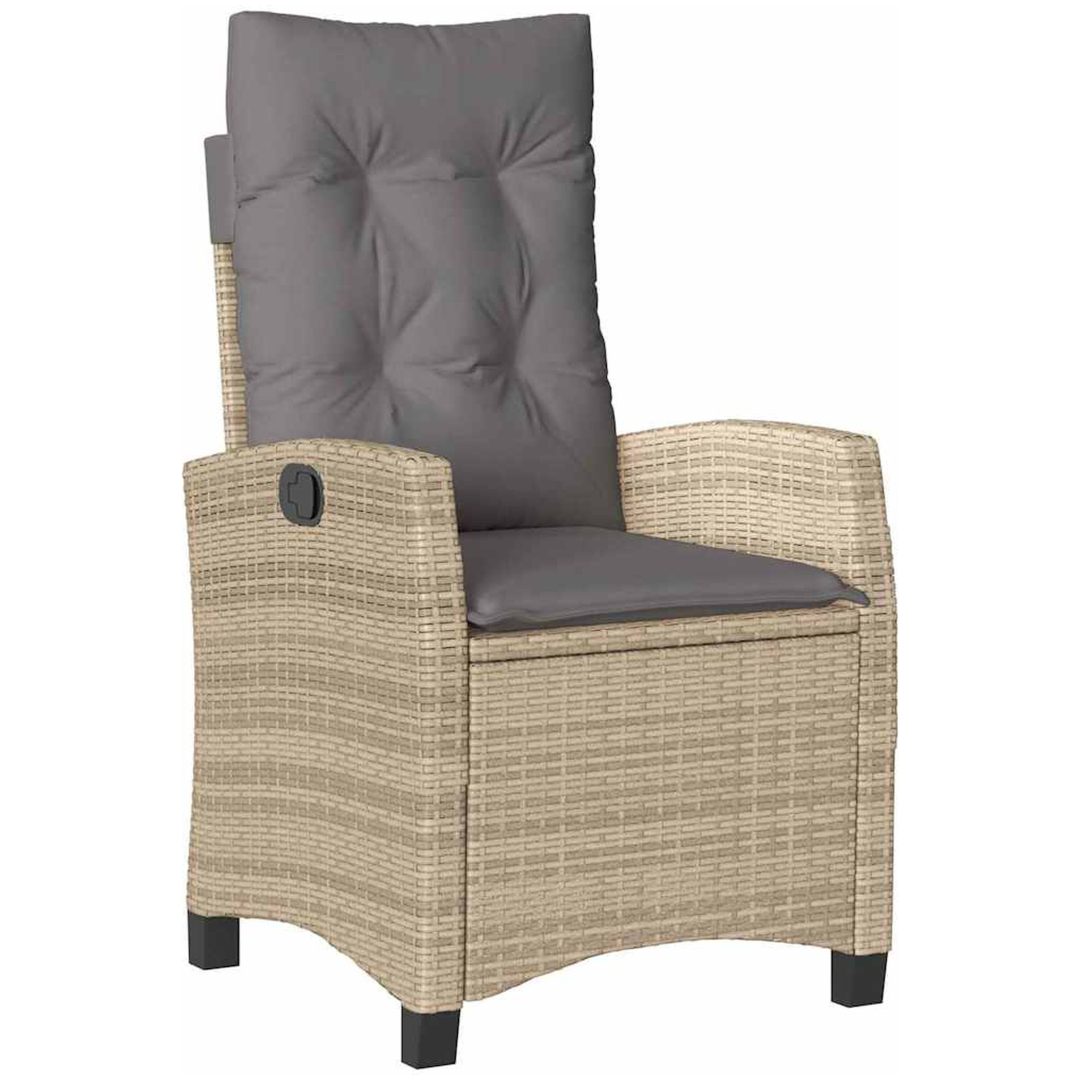 9 Delars Trädgårdsmatset med Kuddar - Beige Poly Rattan vidaXL 200 x 80 x 73 cm – bild 6