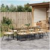 9 Delars Trädgårdsmatstolset Med Kuddar - Brunt Poly Rattan vidaXL 200 x 80 x 73 cm – miniatyr 4