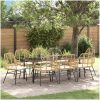 9 Delars Trädgårdsmatstolset Med Kuddar - Brunt Poly Rattan vidaXL 200 x 80 x 73 cm – miniatyr 1