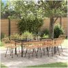 9-delars trädgårdsmiddagsset i brun poly rattan vidaXL 200 x 80 x 73 cm – miniatyr 1