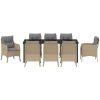 9 Delars Trädgårdsmöbel Set med Dynor Beige Poly Rattan vidaXL 200 x 80 x 73 cm – miniatyr 6