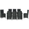 9 Delars Trädgårdsmöbel Set Svart Poly Rattan vidaXL Large – miniatyr 7