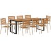 9 Delars Trädgårdsmöbelset Beige Poly Rattan Akacia vidaXL 8 - Sits – miniatyr 2
