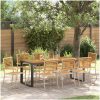 9 Delars Trädgårdsmöbelset Beige Poly Rattan Akacia vidaXL 8 - Sits – miniatyr 1