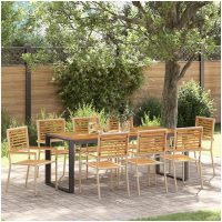 9 Delars Trädgårdsmöbelset Beige Poly Rattan Akacia vidaXL
