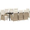 9 Delars Trädgårdsmöbelset i Beige Poly Rattan vidaXL 200 x 80 x 73 cm – miniatyr 3