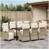 9 Delars Trädgårdsmöbelset i Beige Poly Rattan vidaXL 200 x 80 x 73 cm – miniatyr 4
