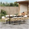 9-delars trädgårdsmöbelset med kuddar - beige poly rattan vidaXL 200 x 80 x 73 cm – miniatyr 4