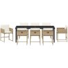9-delars trädgårdsmöbelset med kuddar - beige poly rattan vidaXL 200 x 80 x 73 cm – miniatyr 7