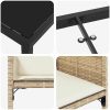 9-delars trädgårdsmöbelset med kuddar - beige poly rattan vidaXL 200 x 80 x 73 cm – miniatyr 8