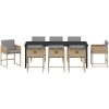 9-delars trädgårdsmöbelset med kuddar i beige polyrotting vidaXL 200 x 80 x 73 cm – miniatyr 7