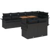 9-delars trädgårdsmöbelset med kuddar i svart poly rattan och akacia vidaXL 100 x 55 x 73 cm – miniatyr 2