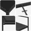 9-delars trädgårdsmöbelset med kuddar i svart textilene och stål vidaXL 200 x 80 x 73 cm – miniatyr 8