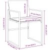 9-delars trädgårdsmöbelset med kuddar i svart textilene och stål vidaXL 200 x 80 x 73 cm – miniatyr 9