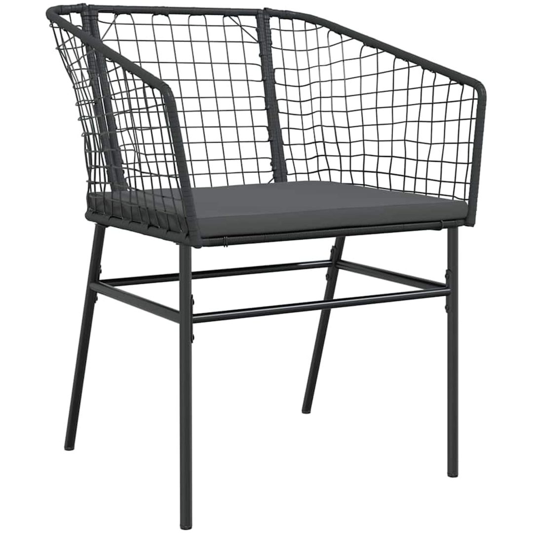 9-delars trädgårdsmöbelset med kuddar svart polyrotting vidaXL Medium – bild 5