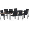 9-delars trädgårdsmöbelset Svart Textilene och Stål vidaXL 55x200x61.5 - 90 cm – miniatyr 2
