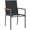 9-delars trädgårdsmöbelset Svart Textilene och Stål vidaXL 55x200x61.5 - 90 cm – miniatyr 6