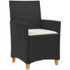 9-delars trädgårdsmöblemang set med kuddar, svart poly rattan vidaXL 200 x 80 x 73 cm – miniatyr 6