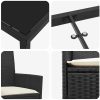 9-delars trädgårdsmöblemang set med kuddar, svart poly rattan vidaXL 200 x 80 x 73 cm – miniatyr 8