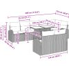 9-delars trädgårdsmöbler med kuddar, grå poly rattan vidaXL 100 x 55 x 73 cm – miniatyr 11