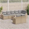 9-delars Trädgårdsmöbler med Kuddar i Svart Poly Rattan vidaXL 55 x 55 x 37 cm – miniatyr 3