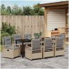 9 Delars Trädgårdsmöbler Set Beige Poly Rattan vidaXL 200 x 80 x 73 cm – miniatyr 4
