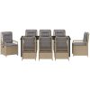 9 Delars Trädgårdsmöbler Set Beige Poly Rattan vidaXL 200 x 80 x 73 cm – miniatyr 6