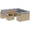 9-delars trädgårdsmöbler set med beige polyrotting och akacia vidaXL 100 x 55 x 73 cm – miniatyr 2
