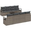 9 Delars Trädgårdsofa Set med Kuddar Grå Poly Rattan vidaXL Stor – miniatyr 2