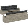 9-delars Trädgårdsofa set med kuddar Ljusgrå Poly Rattan vidaXL 55 x 55 x 37 cm – miniatyr 2