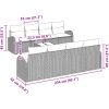 9-delars Trädgårdsofa set med kuddar Ljusgrå Poly Rattan vidaXL 55 x 55 x 37 cm – miniatyr 8