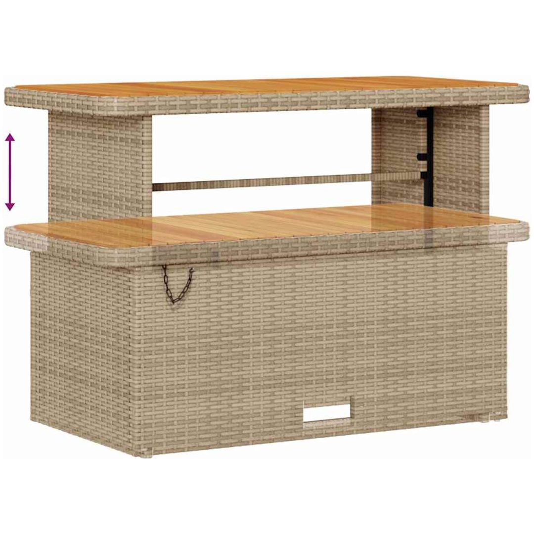 9-delars Trädgårdsofaset med Kuddar Beige Poly Rattan Akacia vidaXL Stor – bild 8