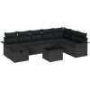 9-delars trädgårdsofaset med kuddar svart poly rattan vidaXL 297.5 x 187.5 x 85 cm – miniatyr 2