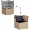 9-delars trädgårdsoff-set med dynor Beige Poly Rattan vidaXL Stor – miniatyr 4
