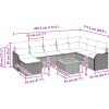 9-delars trädgårdsoff set med kuddar, beige poly rattan vidaXL Stor – miniatyr 11