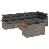 9 Delars Trädgårdsoff Set med Kuddar Grå Poly Rattan Akacia vidaXL 55 x 55 x 37 cm – miniatyr 2