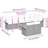 9 Delars Trädgårdsoff Set med Kuddar Grå Poly Rattan Akacia vidaXL 55 x 55 x 37 cm – miniatyr 9