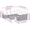 9-delars trädgårdsoff-set med kuddar grå poly rattan akacia vidaXL Stor – miniatyr 9